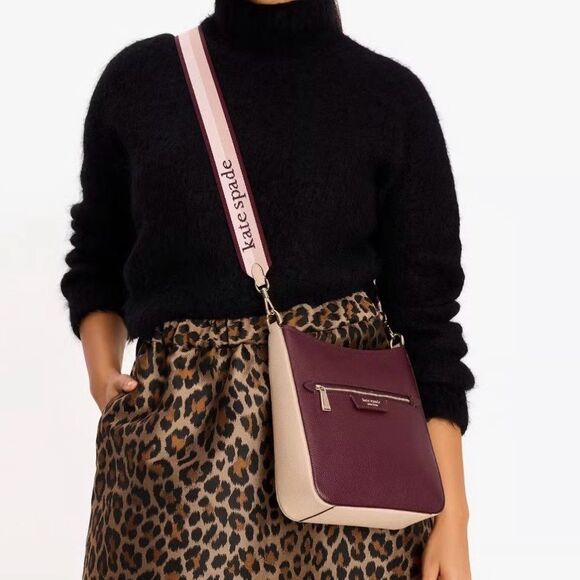 Kate Spade Hudson Colorblock Messenger Bag in Cherry Juice - Picture 2 of 11